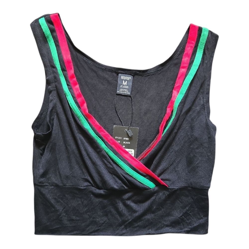 Red Fox Black Sleeveless Crop Top - M